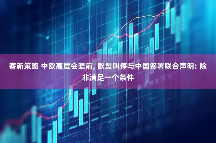 客新策略 中欧高层会晤前, 欧盟叫停与中国签署联合声明: 除非满足一个条件